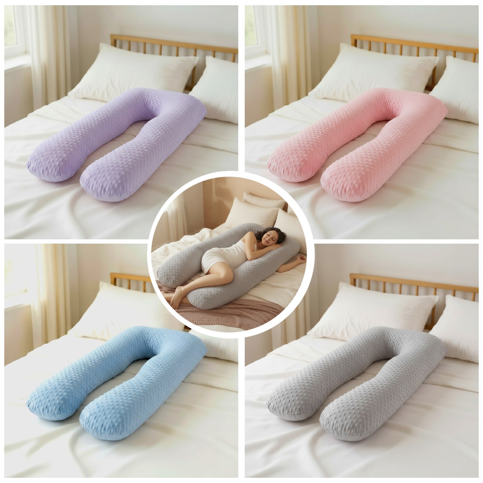 Almohada Maternal Tipo U – Alivia Espalda, Cadera y Piernas