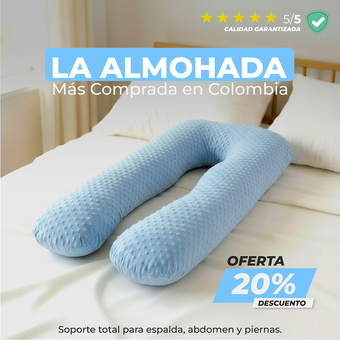 Almohada Tipo U Burbuja Soporte 360° para Embarazo, Post Operatorio, Lactancia y Descanso