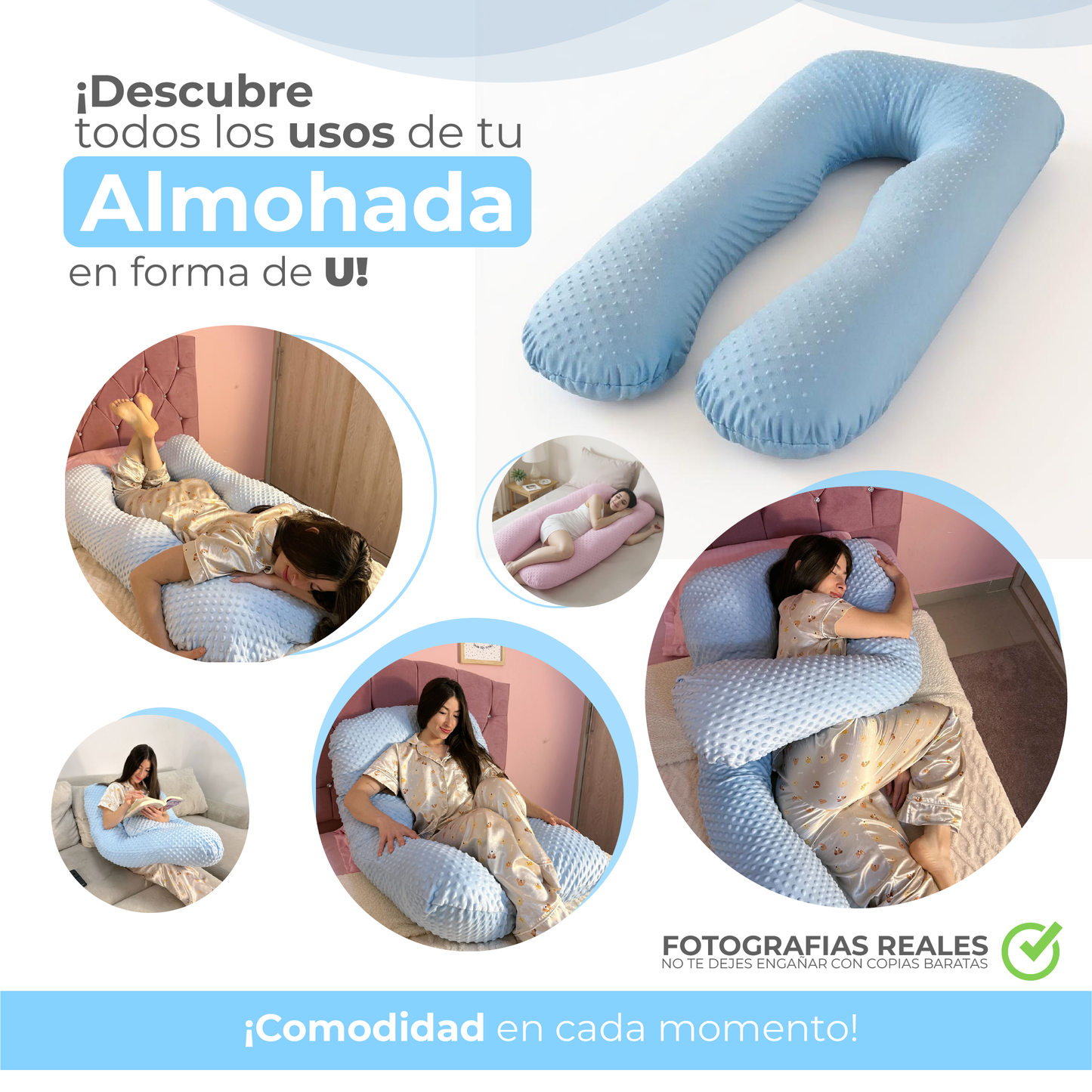 Para almohadas tipo U (ergonómicas / embarazo / multiusos)