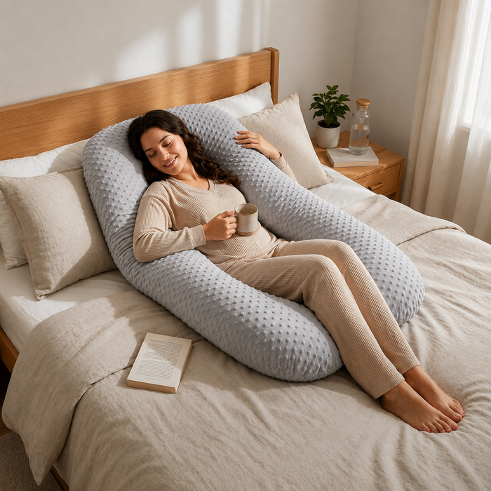 Almohada Abrazo Materno U – El abrazo que tu cuerpo necesita para dormir sin dolor.