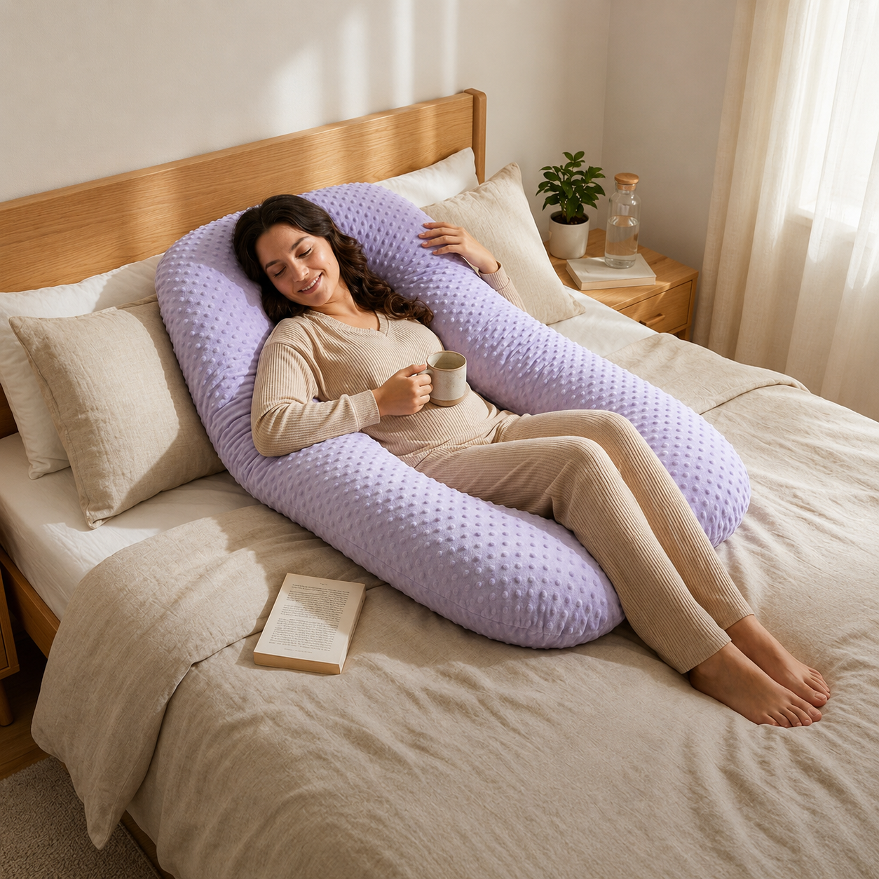 Almohada Abrazo Materno U – El abrazo que tu cuerpo necesita para dormir sin dolor.