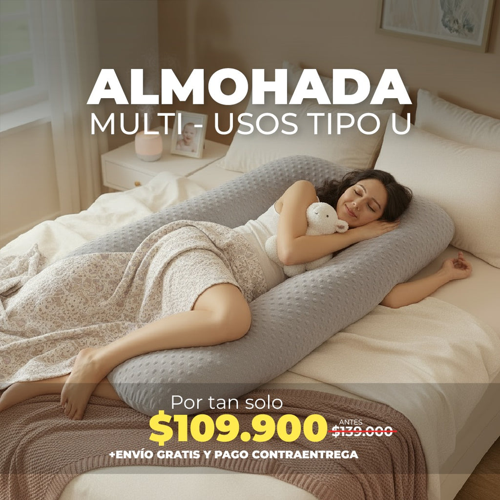 Almohada Maternal Tipo U – Alivia Espalda, Cadera y Piernas
