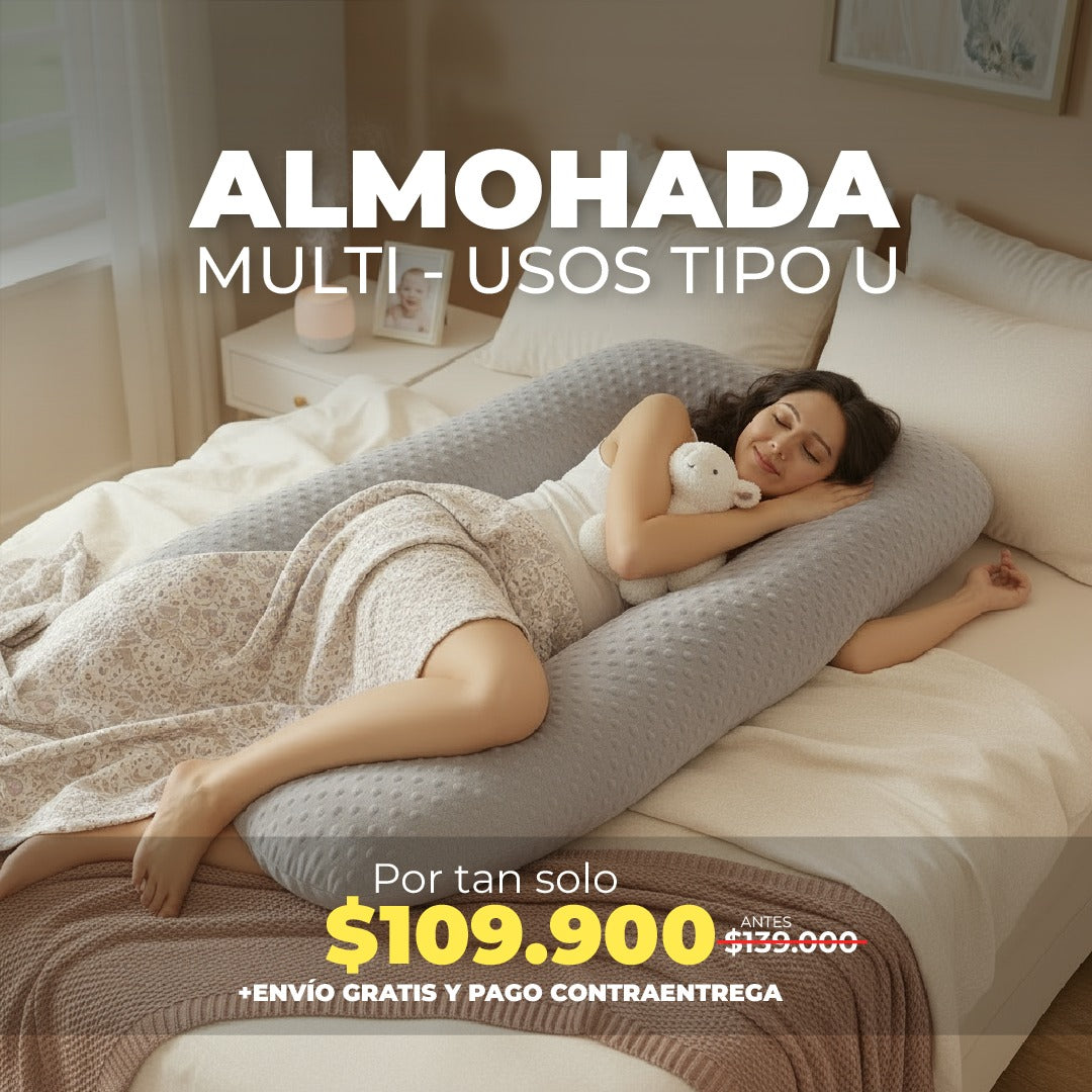 Almohada Maternal Tipo U – Alivia Espalda, Cadera y Piernas