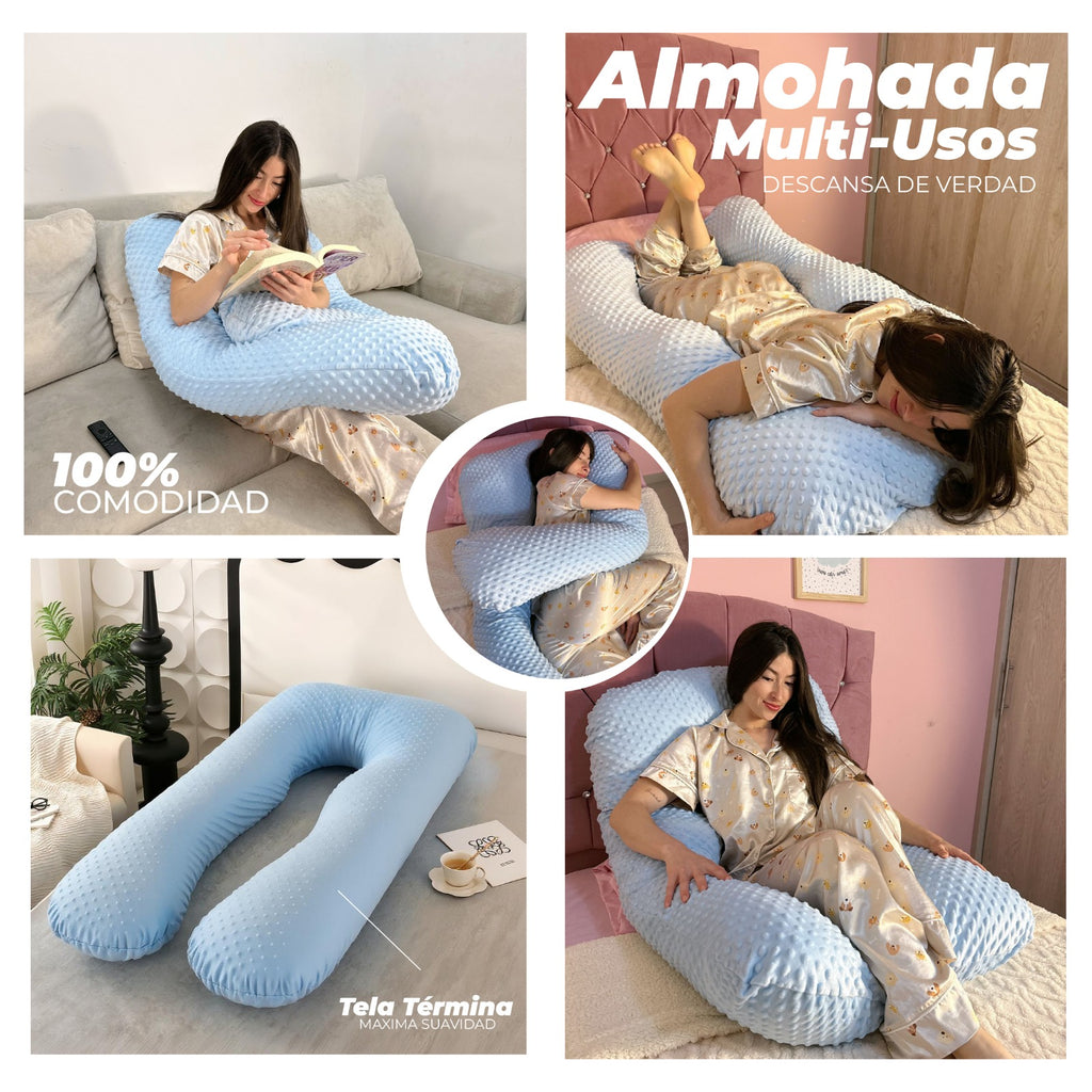 Almohada Maternal Tipo U – Alivia Espalda, Cadera y Piernas