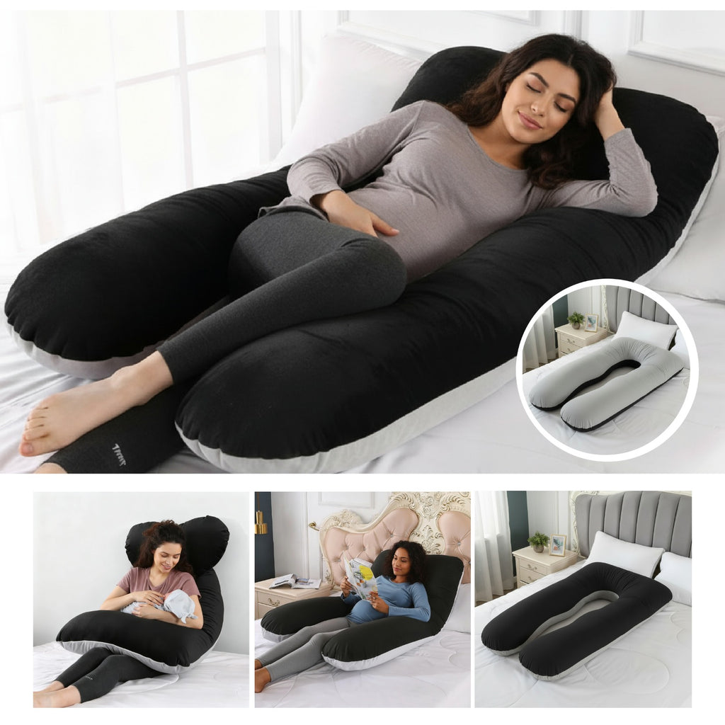 Almohada Tipo U para Embarazo y Lactancia – Combinada y Ergonómica