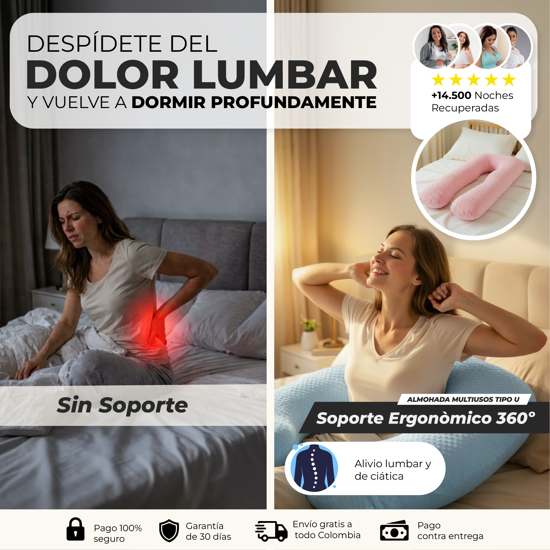 Almohada de Embarazo + Cojin cervical para Cuello (+REGALO)